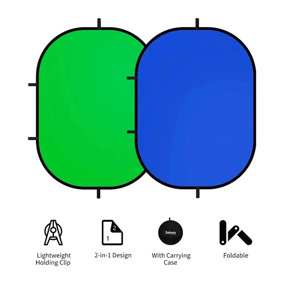 Collapsible Reflector Portable Green Screen Background Chromakey Backdrop Reflector for Photography Photo Studio Props