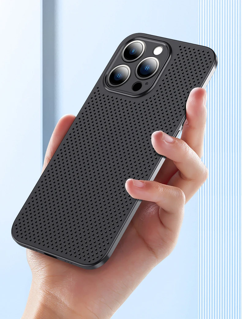 Grid Cooling Ultra Thin Shockproof Phone Back Cover Case For Iphone 15 pro max 14 plus 13 12 11 Heat Dissipation Cell Phone Case