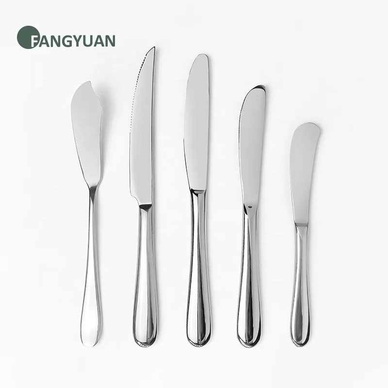 FANGYUAN hotel heavy duty handle metal cheese fish knife 18/10 stainless steel steak dinner knife set