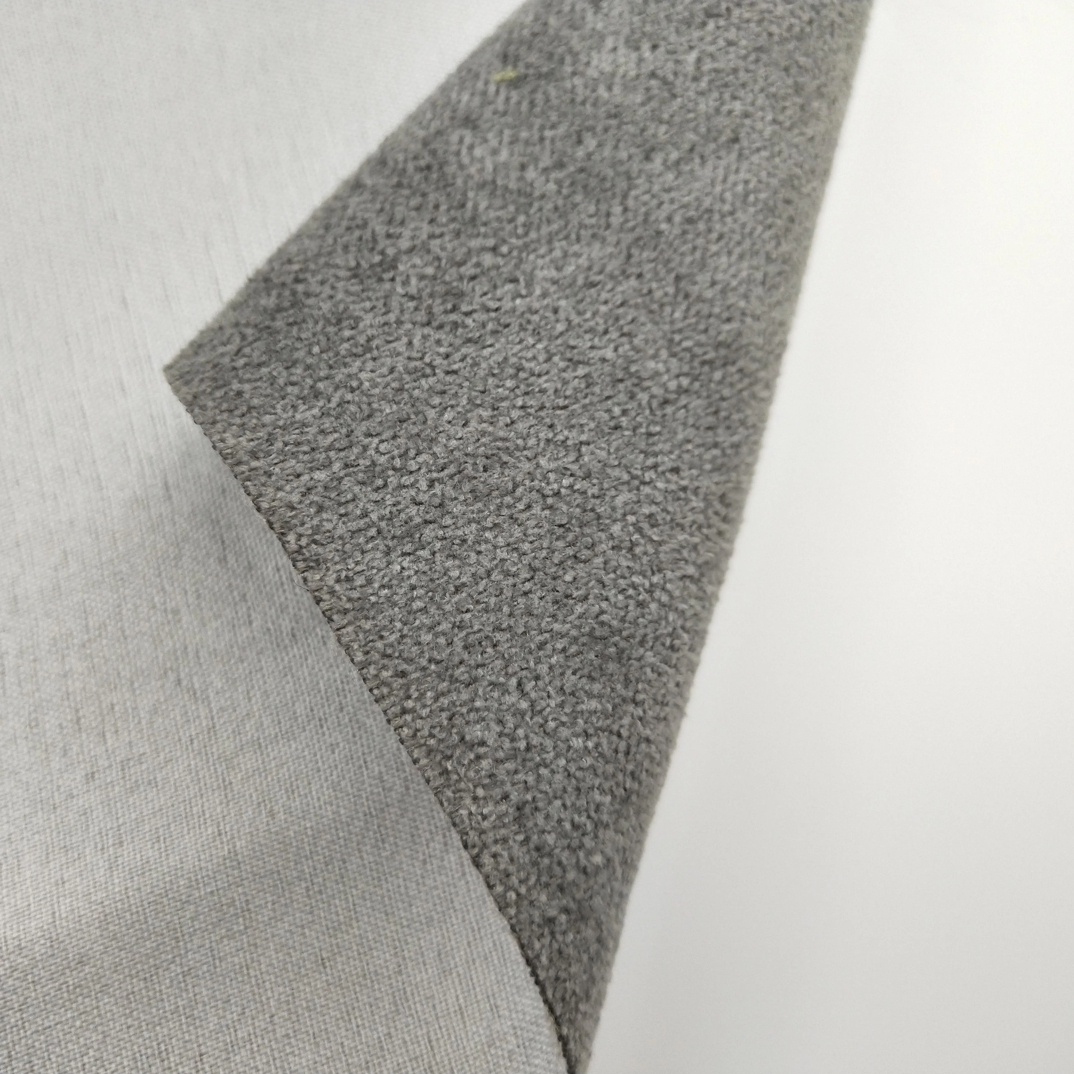 European Stock Lot khaki grey brushed  Plain Dyed sofa Curtain Table Chair Textile Cover Haining Fabric price