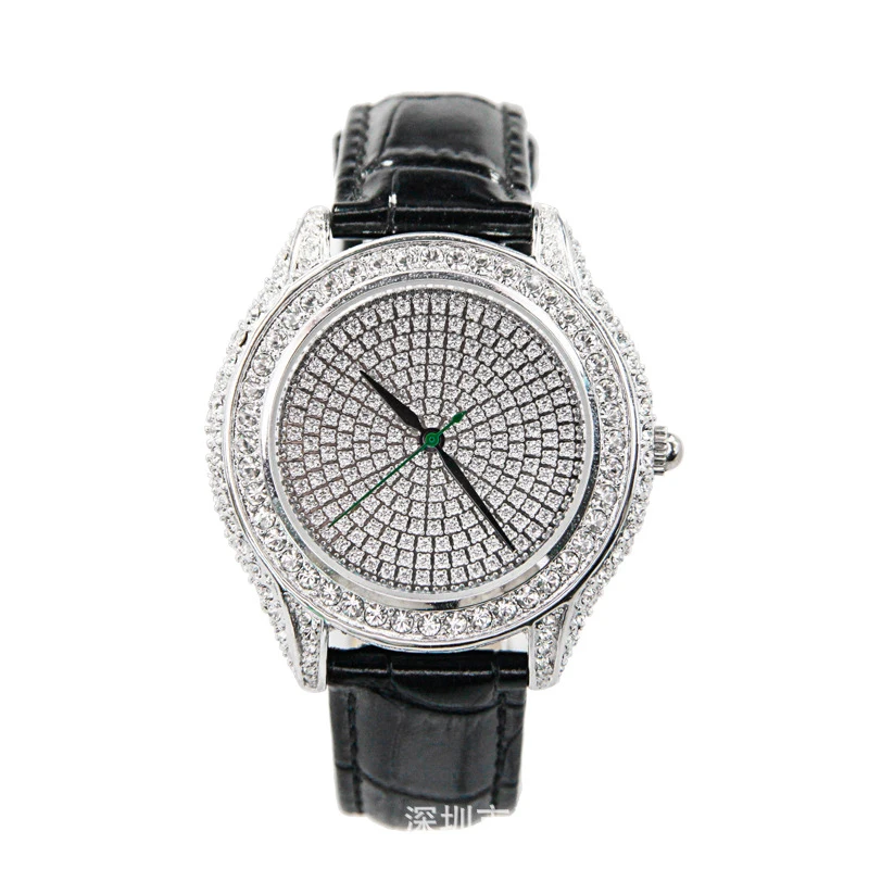 Luxury Ladies Iced Out Full AAA Cubic Zirconia Jewelry Japan Quartz Movement Brass SS Watch Factory Wholesale