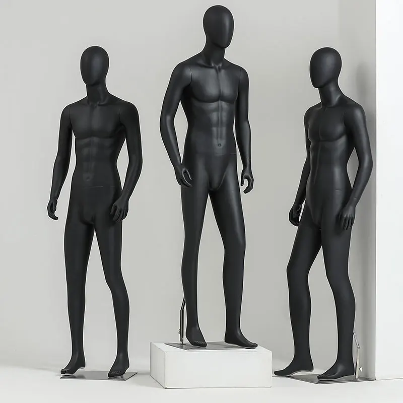 Hot Sale Full Body Male Matte Dark Grey Mannequin Lifelike Male Dummy Stand Mannequin For Clothing Store