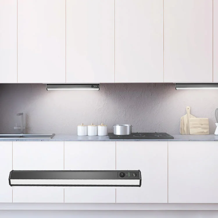 Kitchen Wall Mounted Professional Smart Portable Usb Charging Closet Motion Sensor Black Furniture Under Cabinet Lights