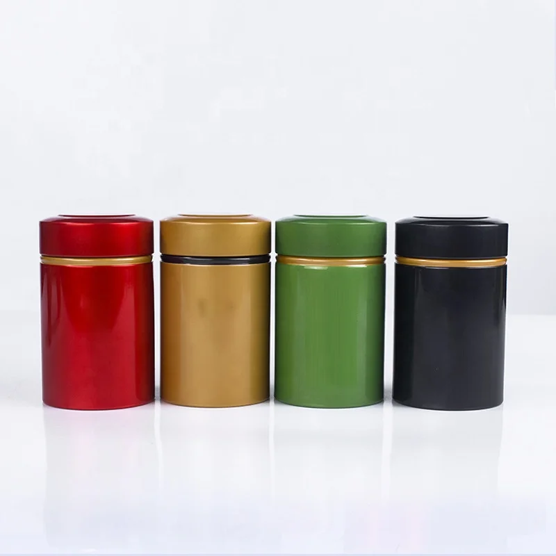 Tea Tin Storage Box Round Shaped Sealed Jar Cans Metal Coffee Tea Tea Iron Box Tinplate Container for Gift Empty Tin Case