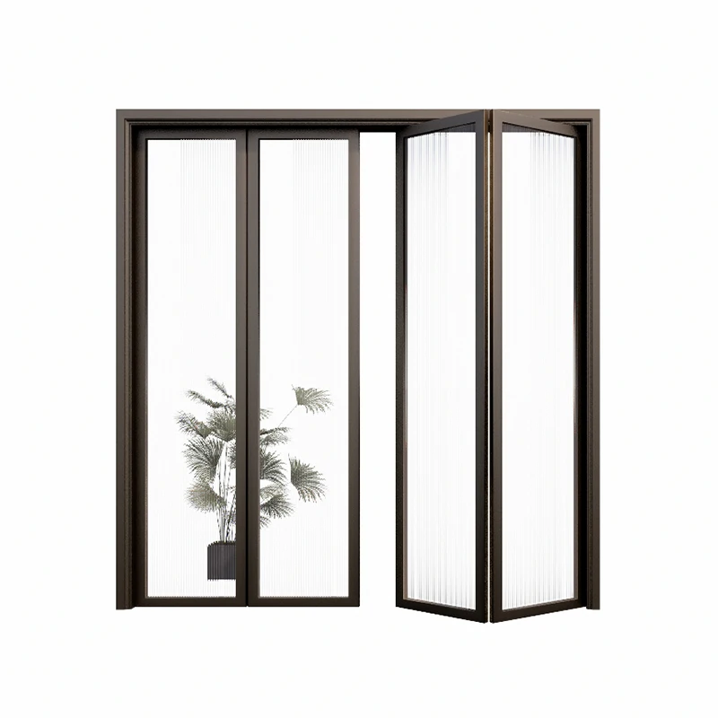 Aluminum patio folding glass doors indoor and outdoor soundproof and safe bifold doors