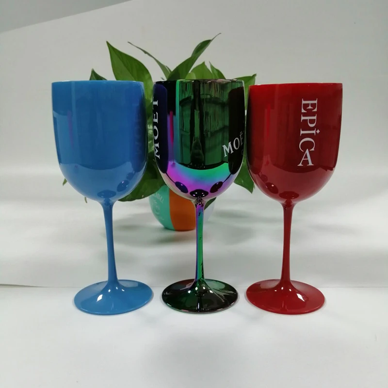 Reusable Acrylic Plastic Champagne Flute With Custom Logo