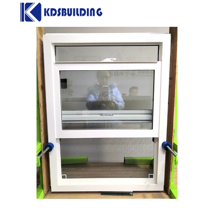KDSBuilding Vertical Sliding Style Plastic Vinyl PVC UPVC Single-Hung Single Hung American Standard Windows For America House