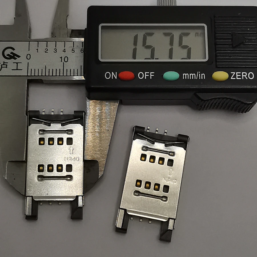 High quality 2FF sim card reader iron shell flip type 6pin sim card slot smart card reader slot