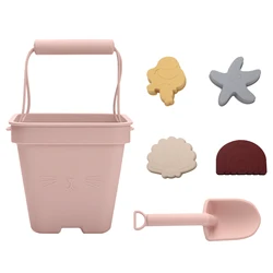 Beach Play Sets Stack Cup Silicone Baby Outdoor Bucket Toys Beach Sand Toy Bucket Set
