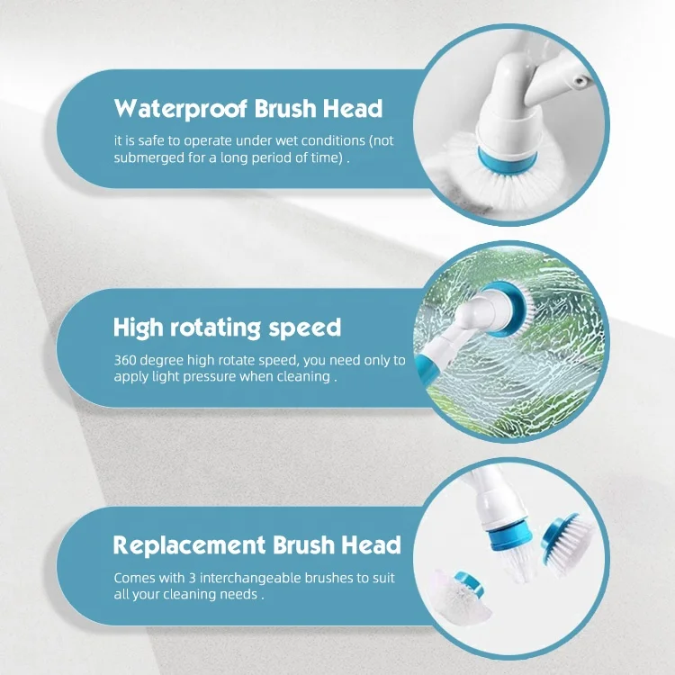 Телескоп Аккумуляторный автоматический 360 спин вращающийся окна автомобиля ванная кухня туалет скруббер зубная щетка электрическая щетка для чистки
