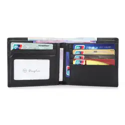 Hot Selling Genuine Leather Credit Card Holder Wallet RFID Blocking Top Grain Leather Card Wallet Bifold Mens Leather Wallet
