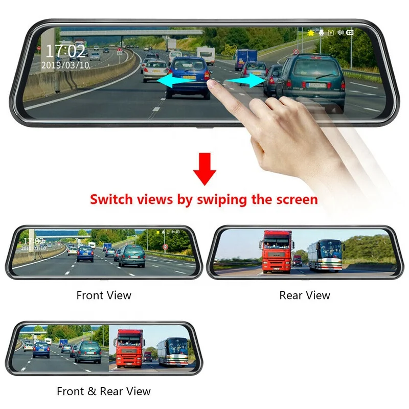 GT800 Full HD 1080P dash camera Car DVR mirror G-sensor motion detection rear mirror dash camera
