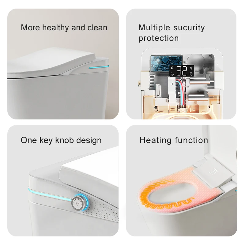 New Design Dual Flushing One-piece Ceramic Toilet Ceramic Bathroom Wc Toilet Smart Japanese Toilet Wc