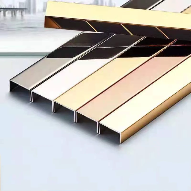 High Quality Decor Interior Decorative Gold Ceramic Tile Trim Profile Stainless Steel Tile Trim U Shape