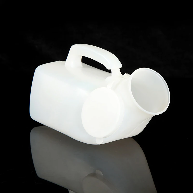 Portable male urine test bottle for hospital with hanging lid