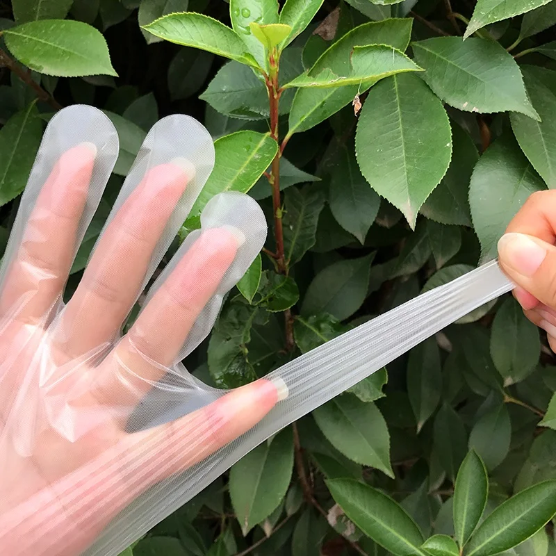 Мокрица feled использование гладкая на ощупь для дома и сада одноразовые Food Grade Cpe перчатки литой полиэтиленовые