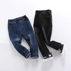 2022 new kids clothing boy denim jeans pants solid color jeans for boys and girls thin fashion jeans 4 seasons