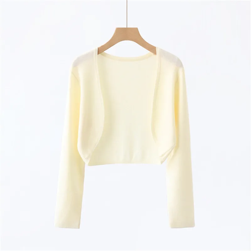 High Quality Wool Cardigan Coats Girls Knitwear Slim Open Front Short Cardigans Knitted Sweaters Plain Cropped Tops For Women