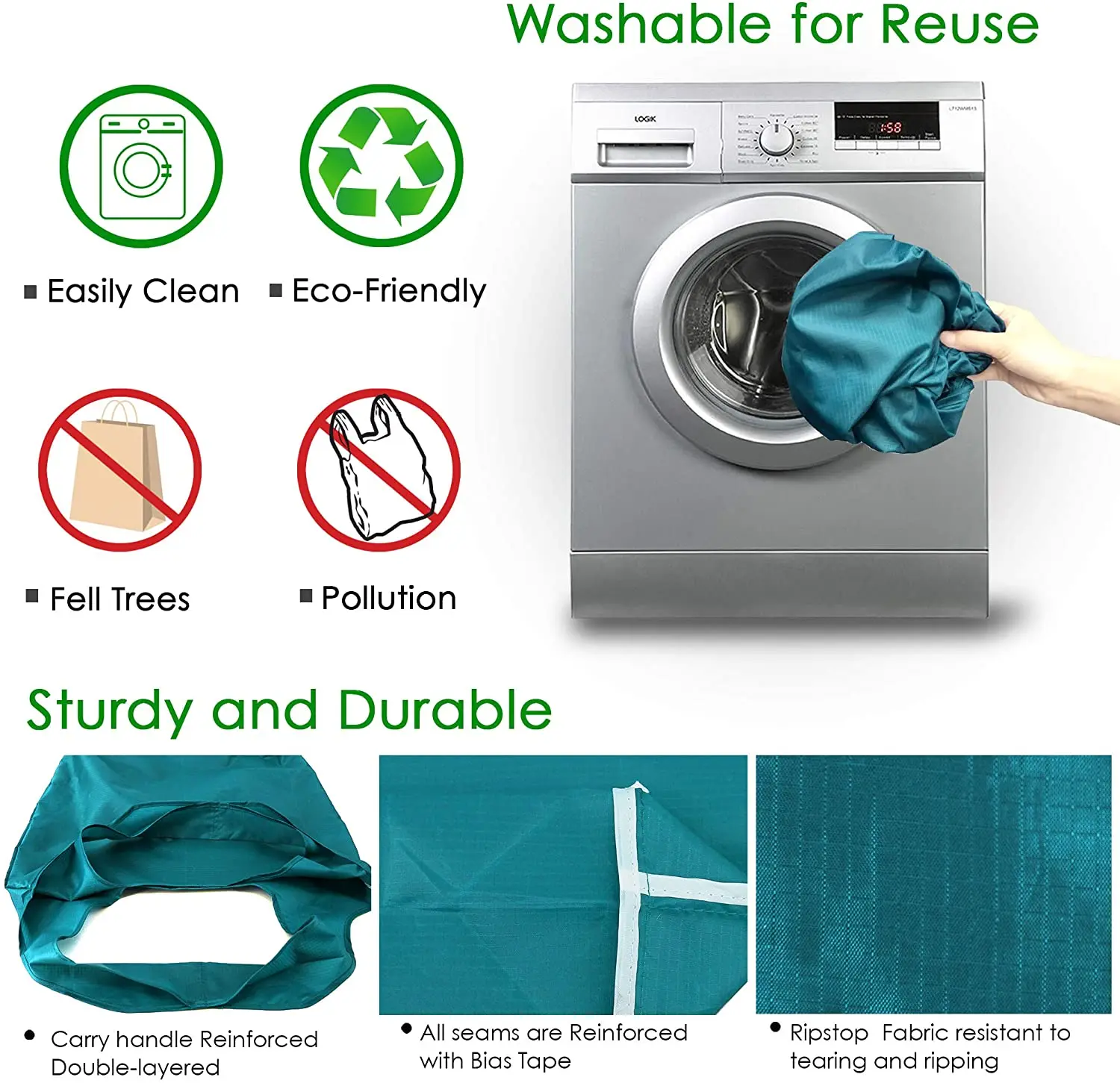 Custom eco recycle nylon foldable grocery tote bag polyester reusable folding shopping bag