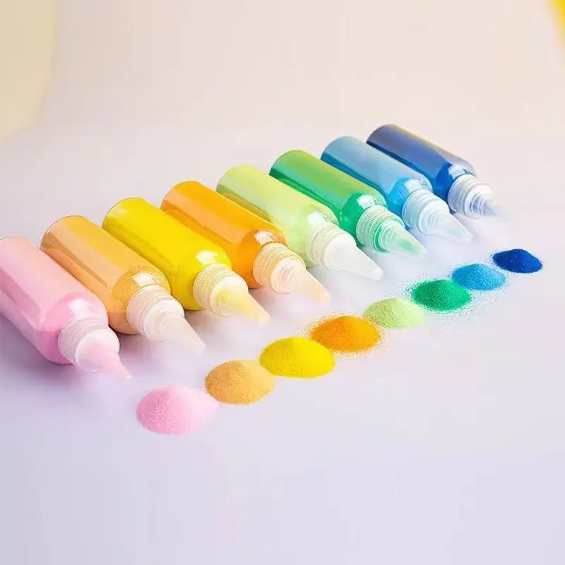 Bulk Fine River Sand Natural Colored Unique Dyed Dazzle Landscape Silica Sand for Beach Drawing Romantic Coloring Mineral Sand