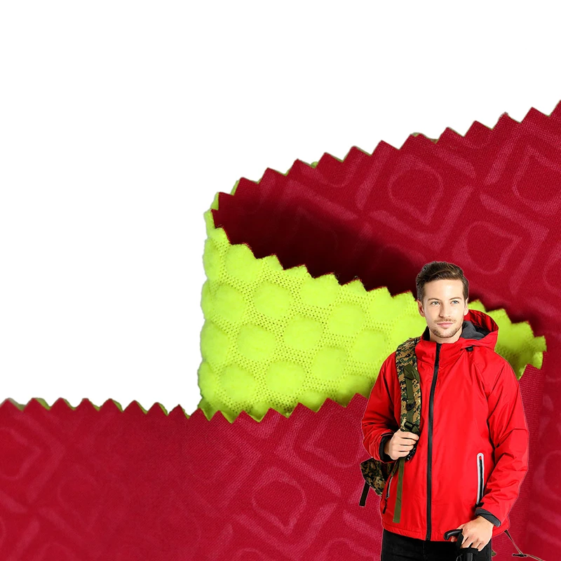 Factory direct embossed four sided elastic fabric tpu film jacquest plaid polar fleece soft shell fabric for jacket