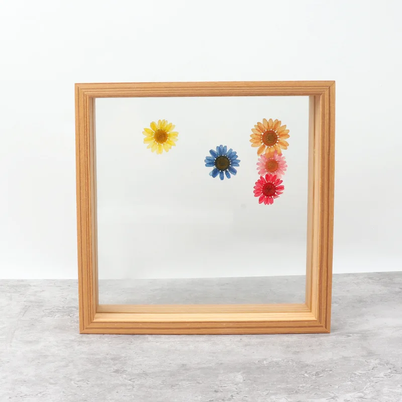 Wholesale Custom Wood Double Sided Glass Picture Frame Plant Specimen Photo Frame For Home Decor