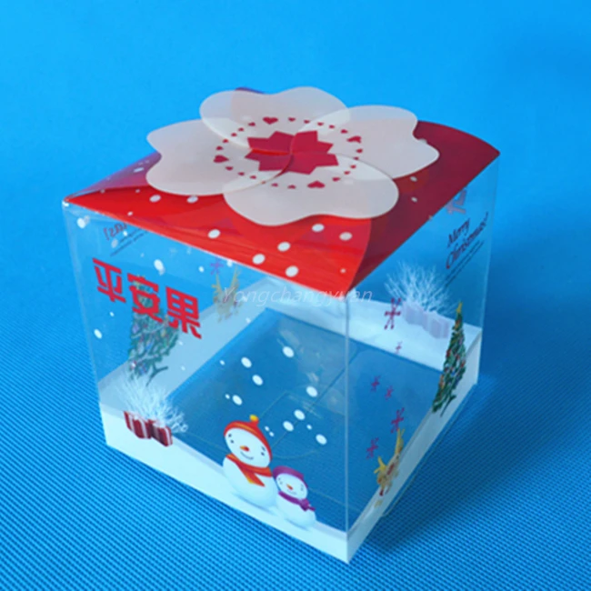 Christmas gift custom box small plastic brownie packaging box for food/cake