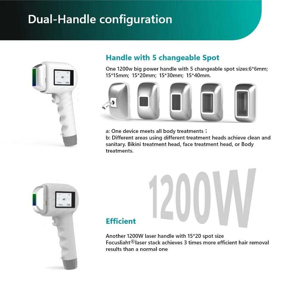 OEM 2 in 1 1200w diode laser 4 wavelengths 755nm 808nm 1064nm diode laser hair removal machine price