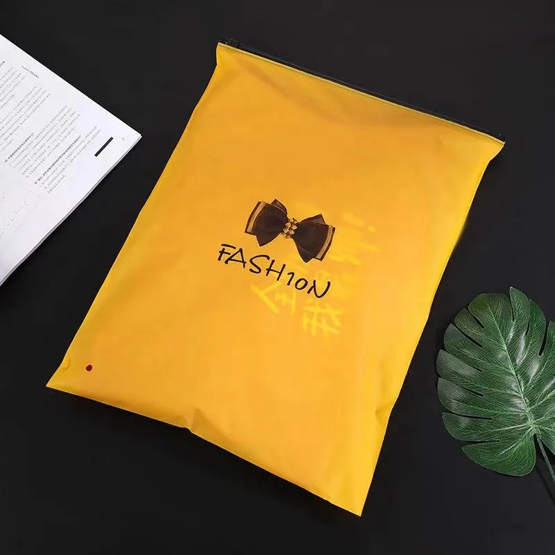 Custom Printed Logo Waterproof Zipper bag for sock/hoodie/cosmetics packaging