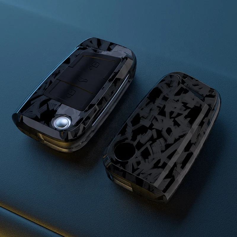 4 Button Carbon Fiber ABS Matte Car Key Cover Case For Volkswagen VW Golf7 mk7 Seat Ibiza Leon FR 2 Altea Aztec For Skoda Octavi