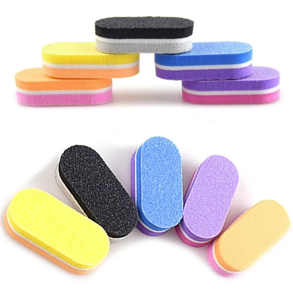 Mini Nail Files Colorful Sponge  100 180 Nail File Buffer Block Pedicure and Manicure Nail Tools Kit