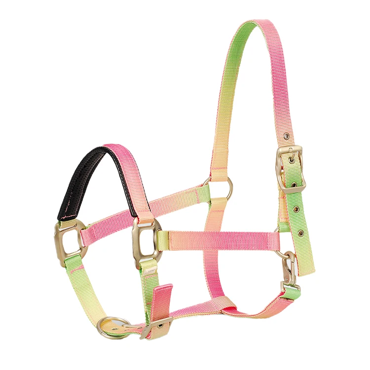 Wholesale Equine Products Horse Halter Custom Made Hardware Buckle Fitting Equestrian Leather Horse Halter