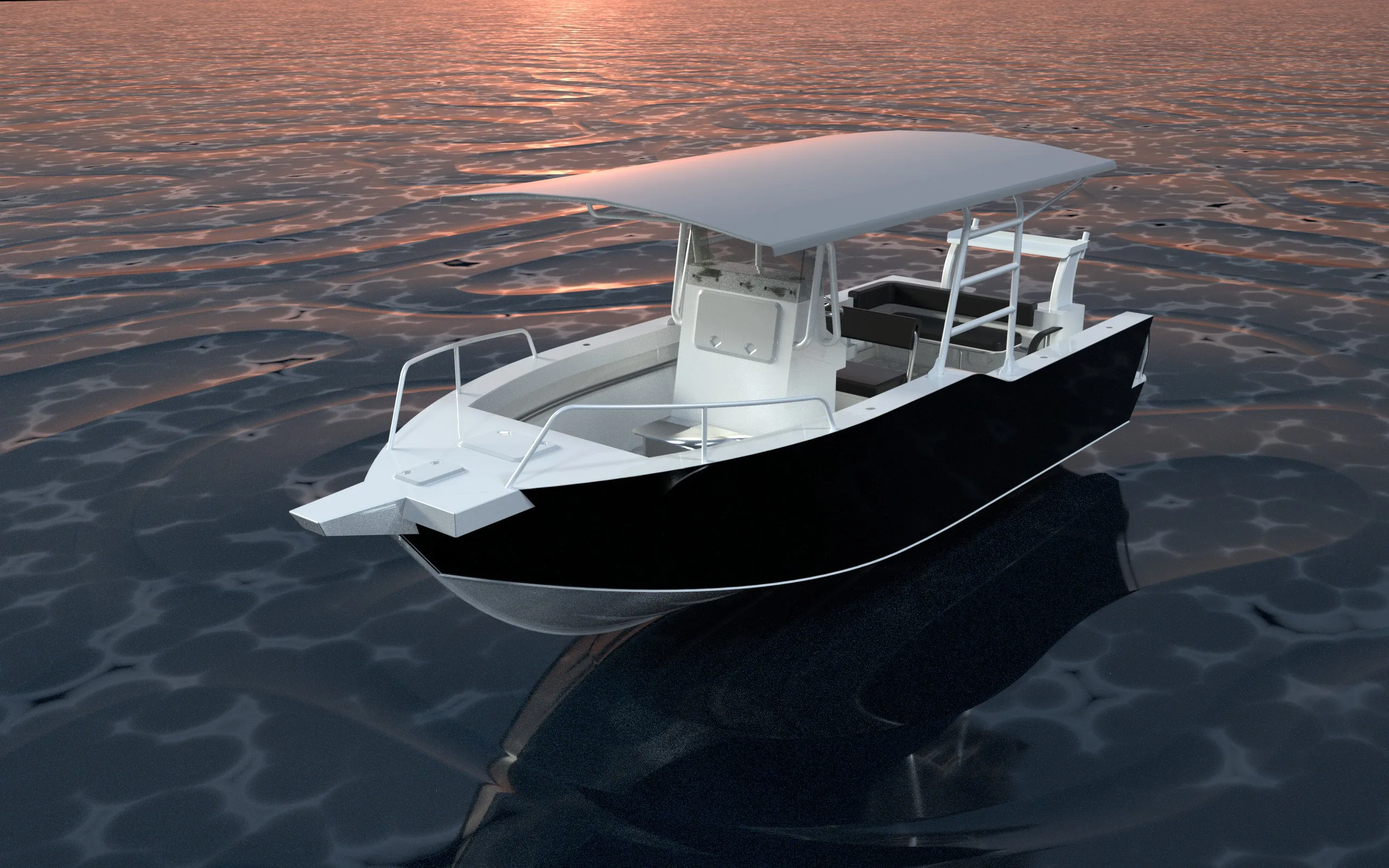 Ecocampor Luxury Aluminum Fishing Boat Center Console Speed Boat Cruiser with Outboard Engine New for Sale