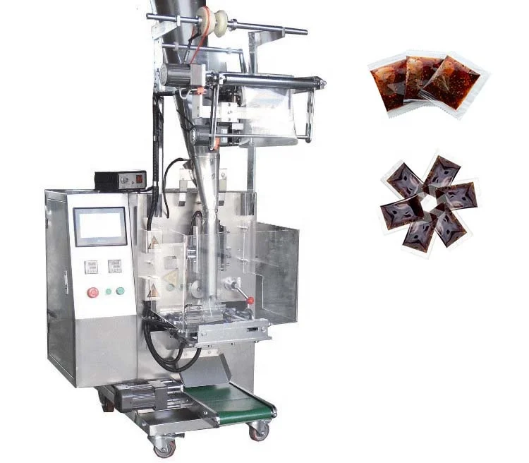 
auto small plastic bag powder food sugar tomato sauce ketchup juice liquid salt spices tea masala packet packing machine 