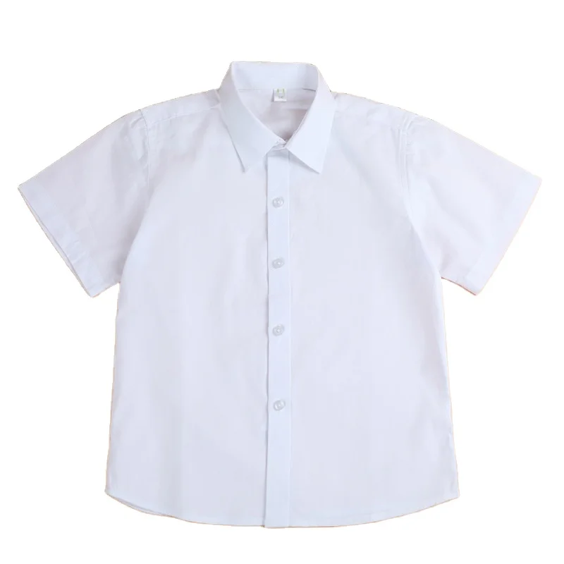 Wholesale school uniforms for children short sleeve shirt school boys girls white Dress Shirt for summer