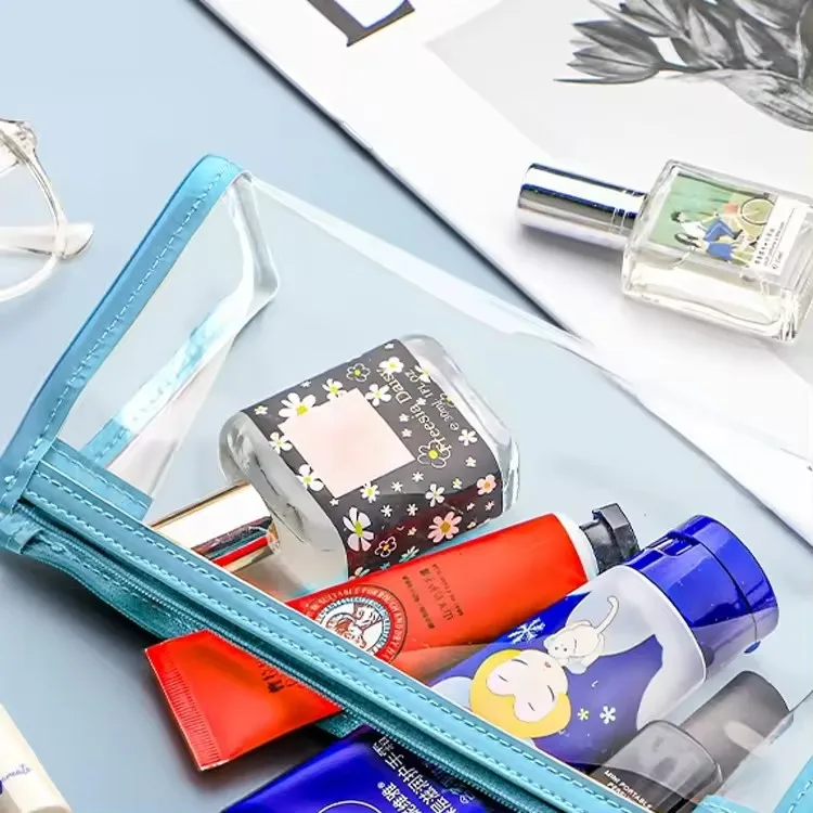 School Transparent Clear PVC Pencil Case Zipper Stationery Storage Pencil Pouch for Students