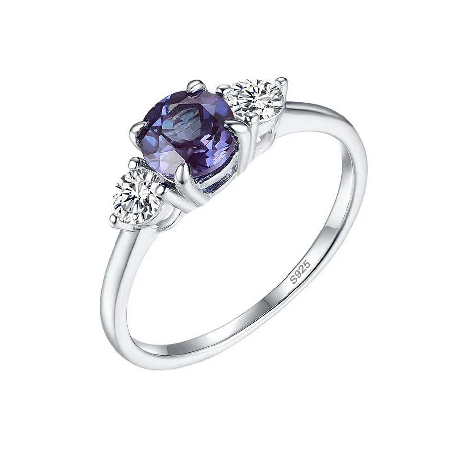Lab grown Alexandrite Gemstone Rings for Women Real 925 Sterling Silver Oval ring for Engagement Wedding Fine Jewelry