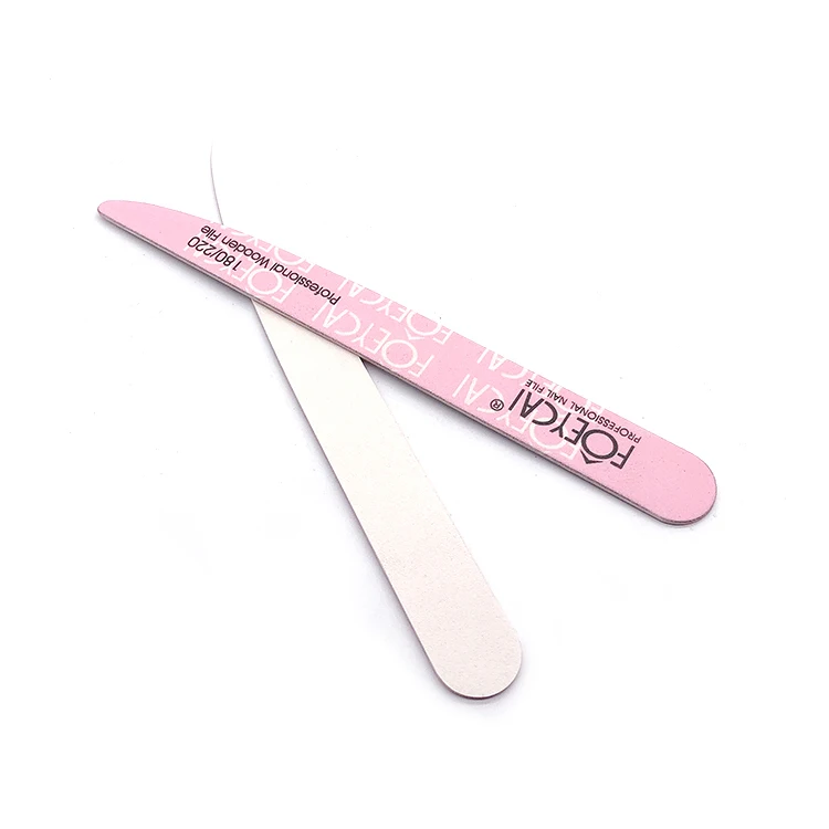 Custom Printing wooden 100 120 220 Grit double sided nail file professional with logo