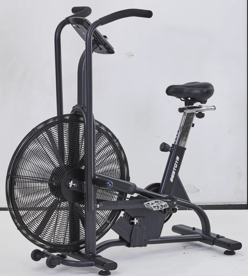 2021 Duty Gym Equipment Custom Logo Bicycle Indoor Trainer Fitness Cardio Monitor Resistance Home Exercise Fan Air Bike