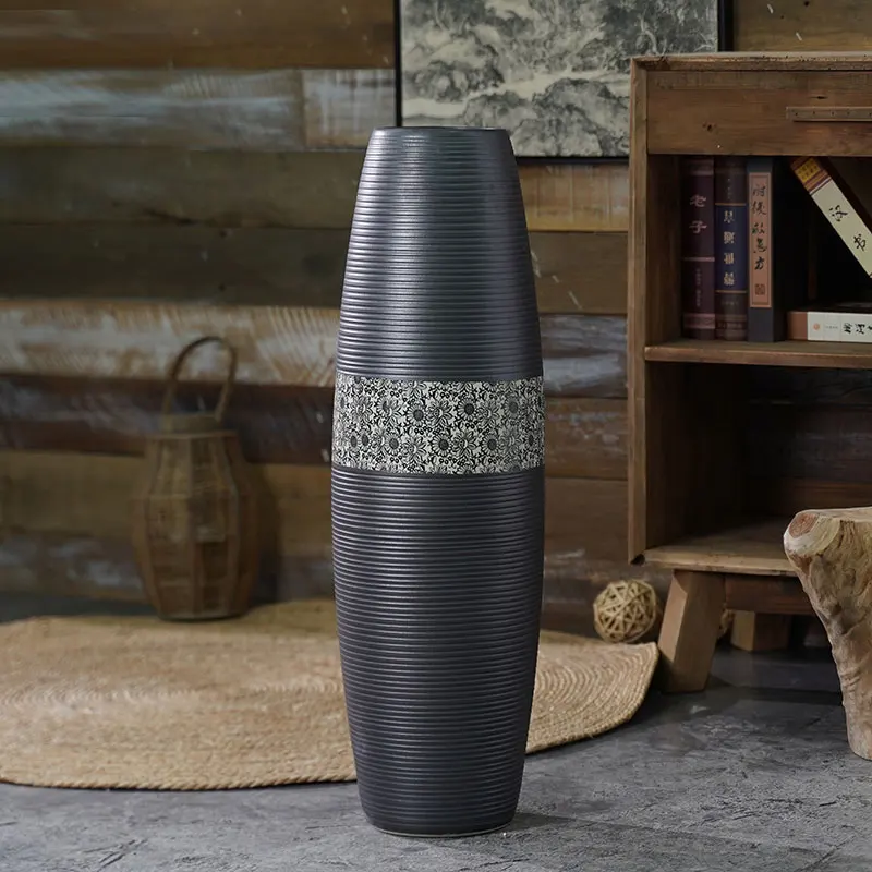 ribbed ceramic clay vase tall wedding vases porcelain chinese  vases   for centerpieces home accessories