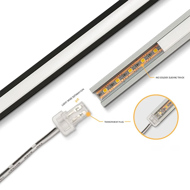 Cabinet slotted line lights can be customized with embedded cabinet LED lights without soldering LED embedded line lights