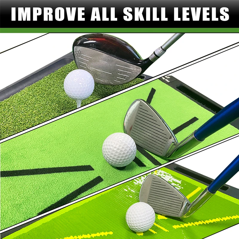 Factory Hot Sales Driving Range Golf Hitting Mat Swing Training Mat Indoor Golf Mat with Ball Tray