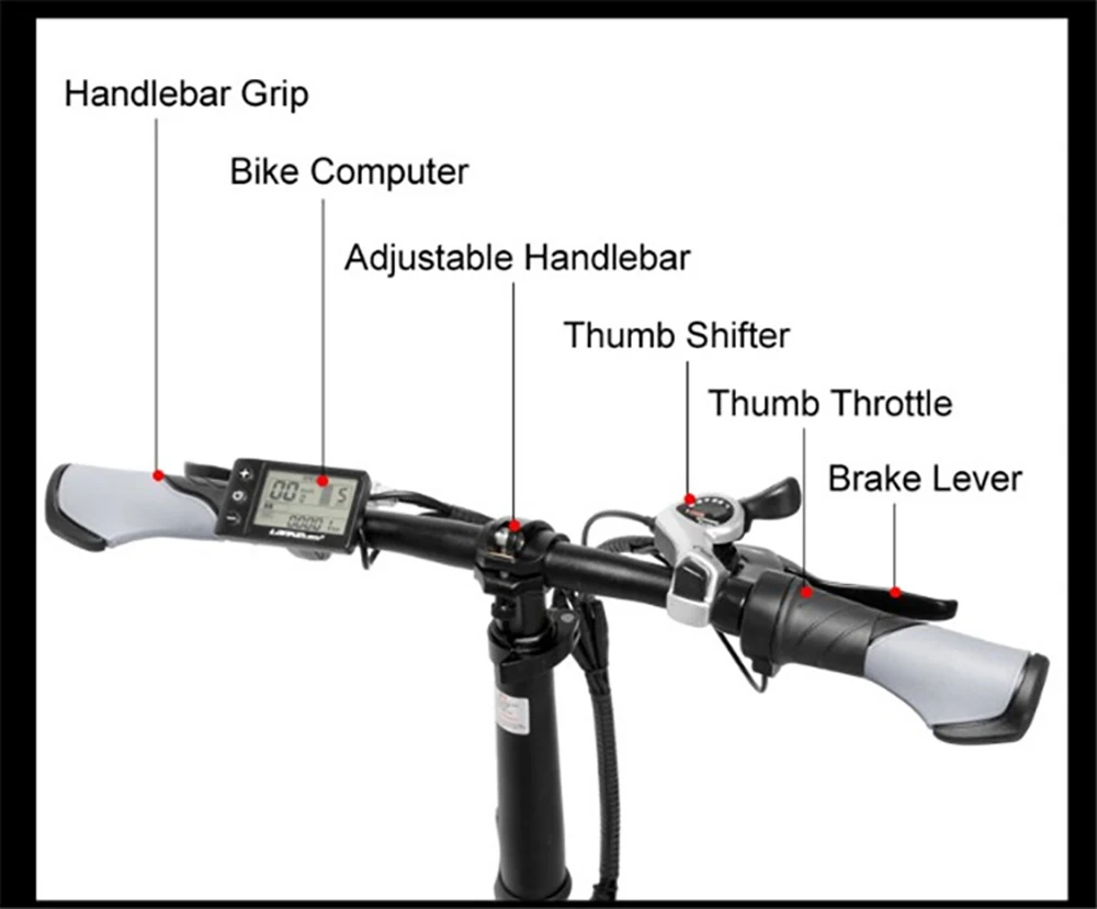 
LANKELEISI G650 20-inch bike folding electric bicycle 48V400W10.4 / 12.8 / 14.5AH lithium battery, level 5 electric moped 