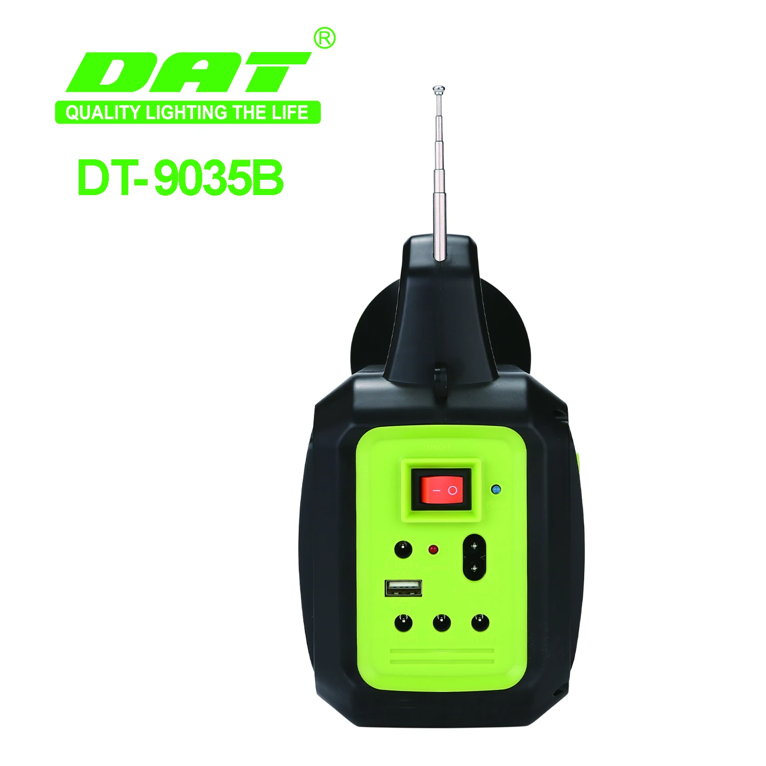 DT-9035B  DAT  Solar power lighting  system kits  with FM radio  6v3.5w power bank   with USB  and led light solar lighting syst