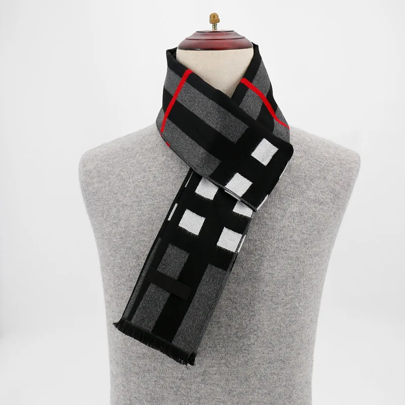 Fashion High Quality Mens Thick Scarf Warm Winter Fashion Long Scarves Wholesale Classic Custom