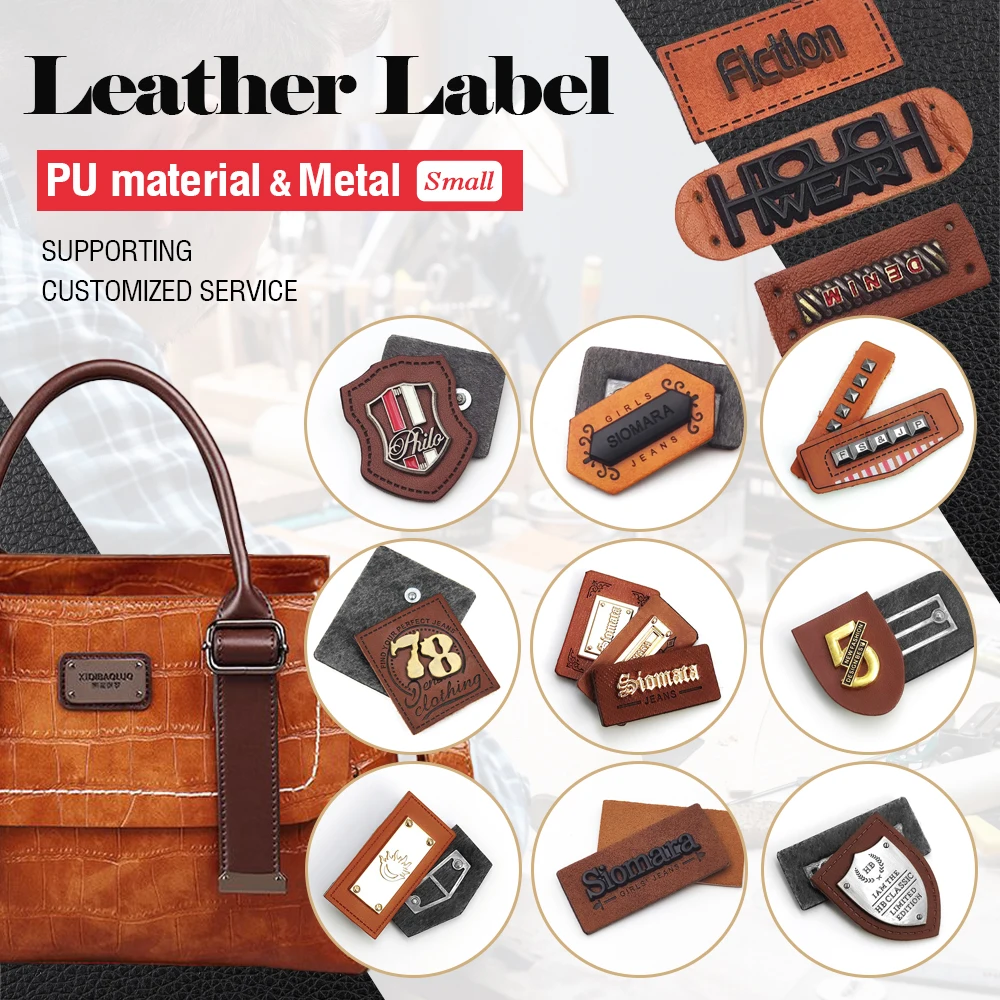 Factory price brand jeans clothing clothes pu label patch embossed leather tags logo Custom leather label for jeans