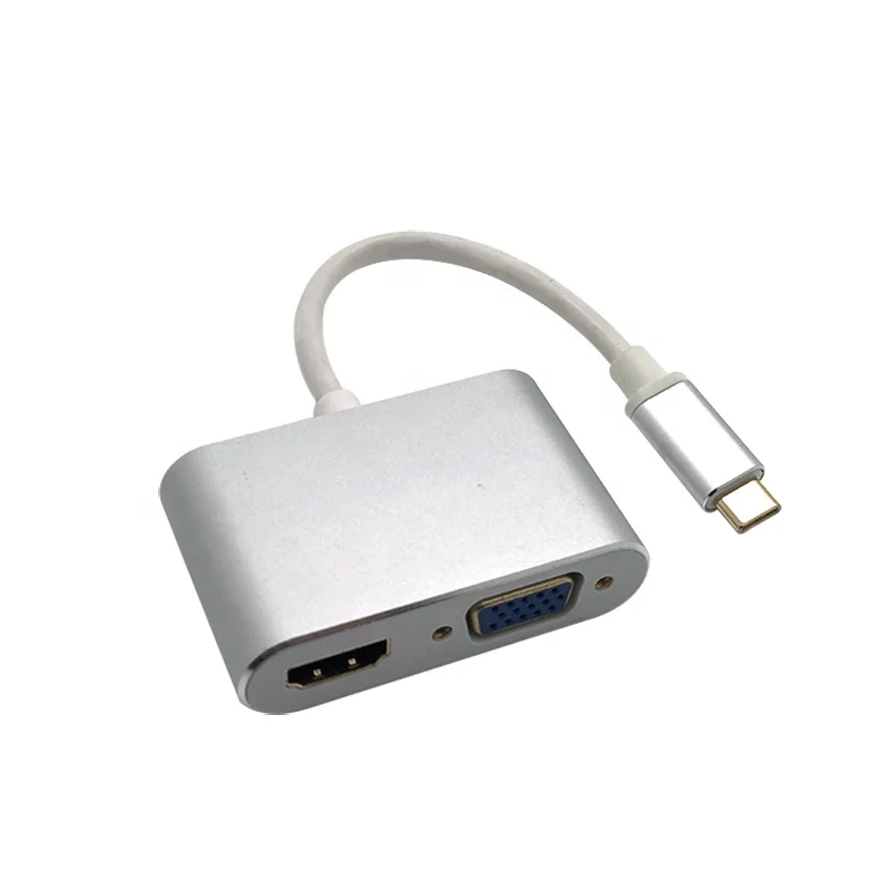 
USB-C To HD-MI USB C Male Connector To VGA Converter 2 In 1 Type C Adapter 