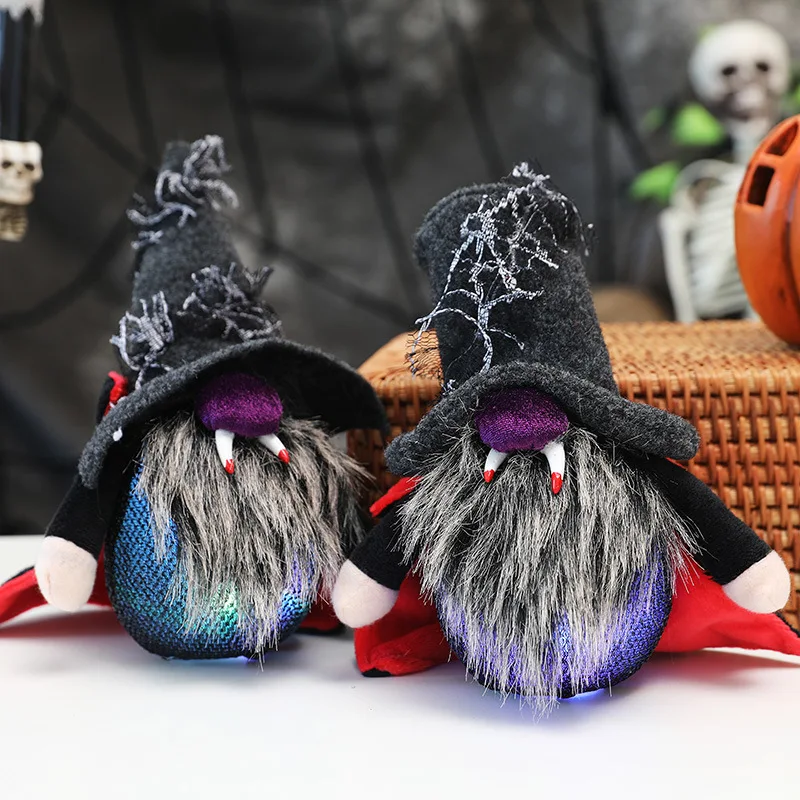 Halloween Eve Decoration Zombie Vampire Fangs Doll Faceless Doll LED Glowing Toy For Child Gift