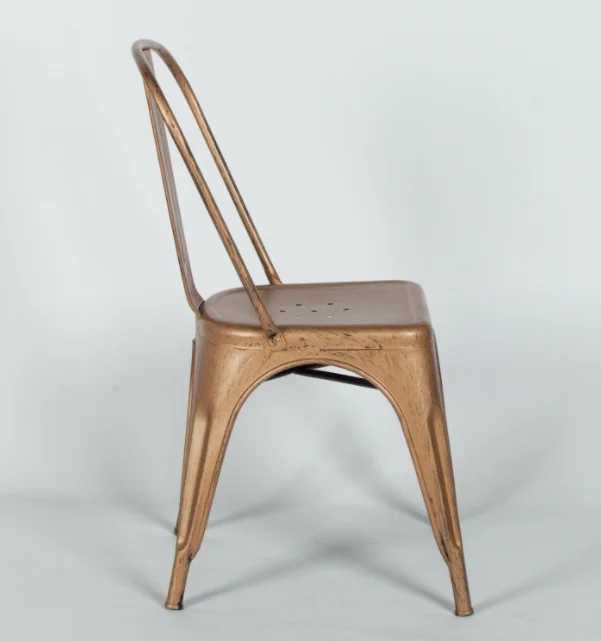 Vintage Style Metal Copper Bronze Industrial Cafe Dining Chair