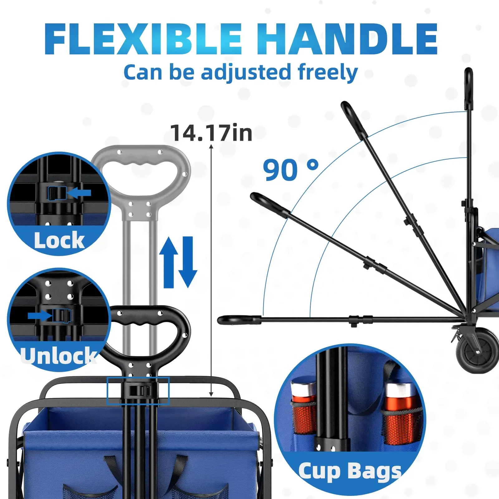 Heavy Duty Outdoor Collapsible Portable Big Capacity Folding Camping Transport Beach Trolley Luggage Wagon Cart With Wheel